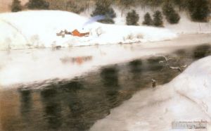 Frits Thaulow œuvres - L'hiver à la rivière Simoa