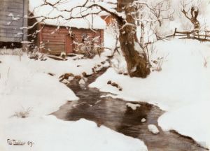 Frits Thaulow œuvres - L'hiver sur l'île de Stord