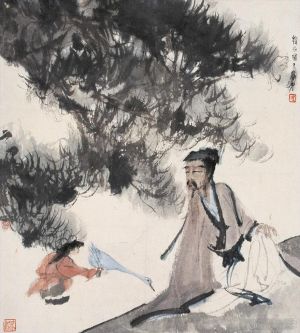 Fu Baoshi œuvres - 5 homme et oie