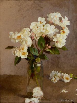 George Clausen œuvres - Petites roses blanches