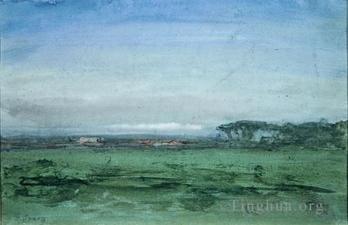 George Inness Peinture à l'huile - À travers la campagne