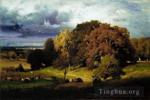George Inness Peinture à l'huile - Chênes d'automne