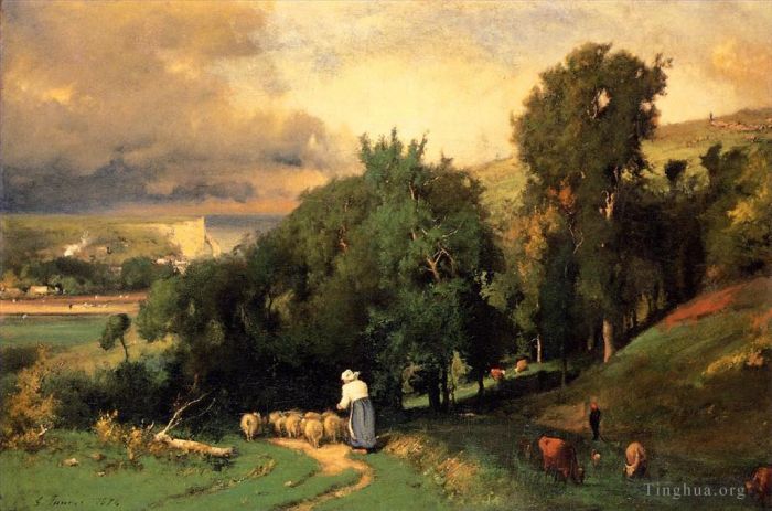 George Inness Peinture à l'huile - Coteau d'Etretet