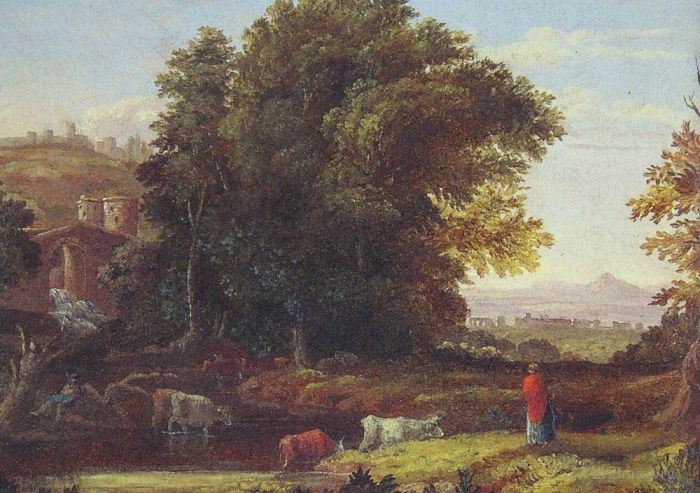 George Inness Peinture à l'huile - Paysage italien avec Adueduct