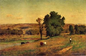 George Inness œuvres - Paysage avec personnage