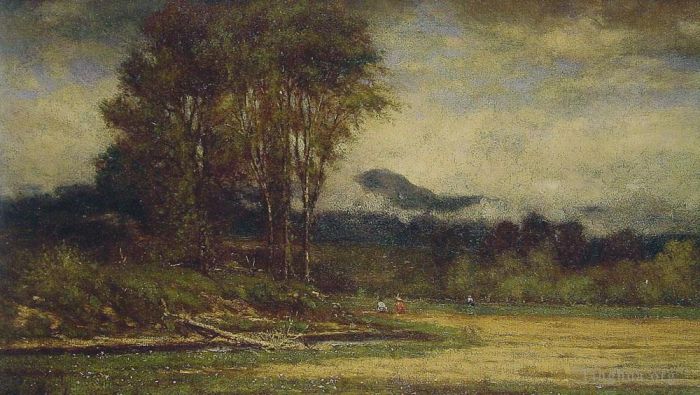 George Inness Peinture à l'huile - Paysage avec étang
