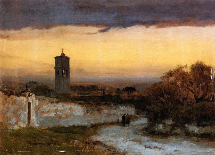 George Inness Peinture à l'huile - Monastère d'Albano