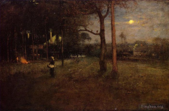George Inness Peinture à l'huile - Clair de lune Tarpon Springs en Floride