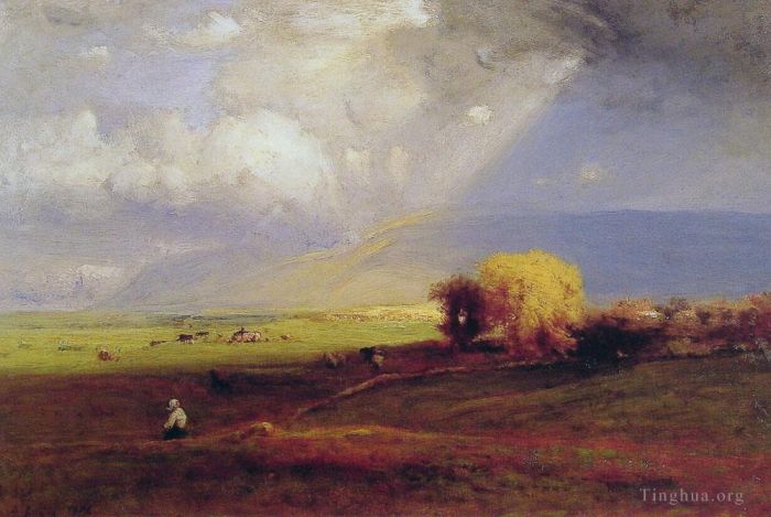 George Inness Peinture à l'huile - Passage de nuages Passage de douche