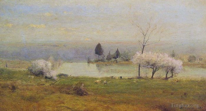George Inness Peinture à l'huile - Étang à Milton sur l'Hudson