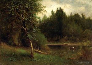 George Inness œuvres - Paysage fluvial