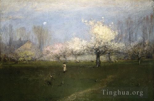 George Inness Peinture à l'huile - Fleurs de printemps Montclair New Jersey
