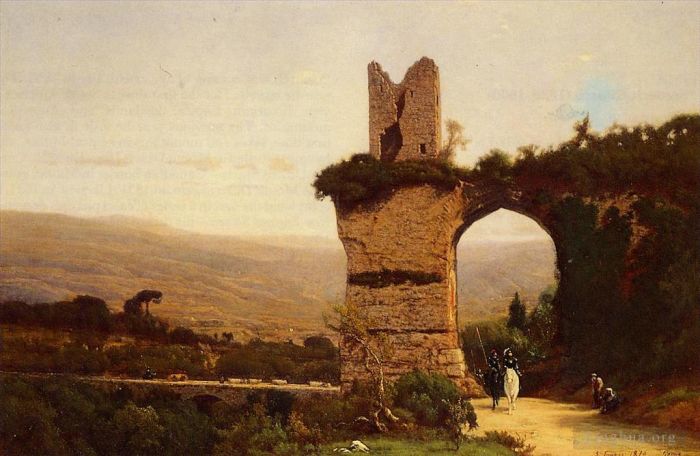 George Inness Peinture à l'huile - Le début de la Galleria alias Rome la Voie Appienne