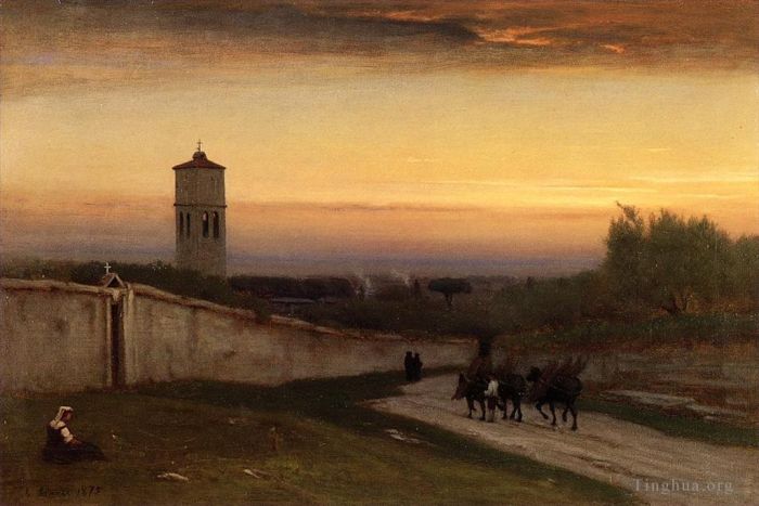 George Inness Peinture à l'huile - Crépuscule
