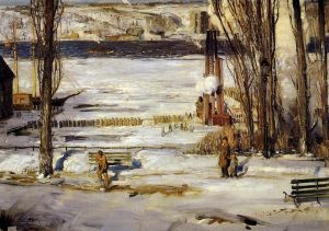 George Wesley Bellows œuvres - Un paysage réaliste de neige du matin George Wesley Bellows