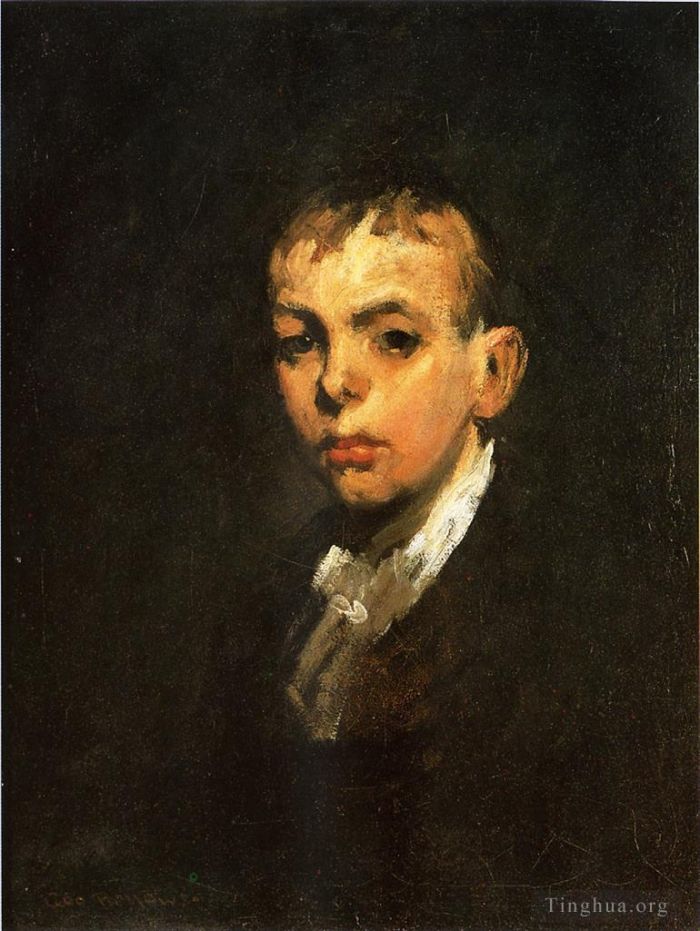 George Wesley Bellows Peinture à l'huile - Tête d'un garçon alias Grey Boy