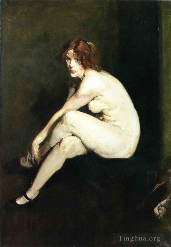 George Wesley Bellows Peinture à l'huile - Fille nue Mlle Leslie Hall