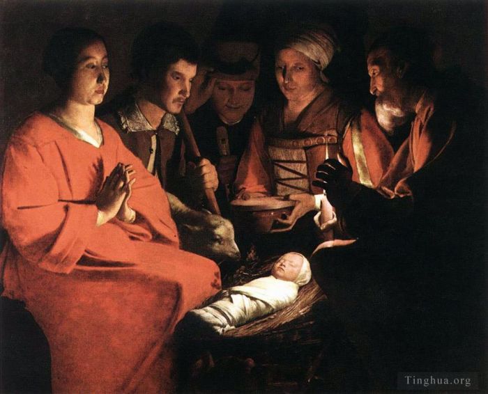Georges de La Tour Peinture à l'huile - Adoration des bergers