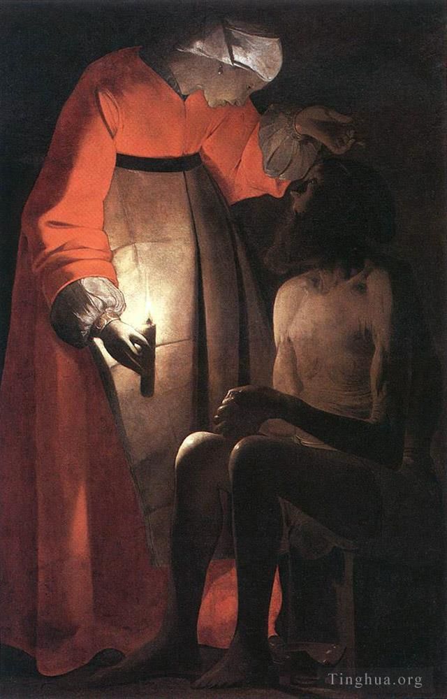 Georges de La Tour Peinture à l'huile - Job moqué par sa femme