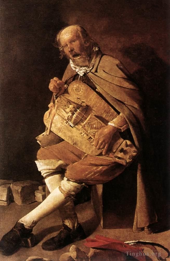Georges de La Tour Peinture à l'huile - Le joueur de vielle à roue