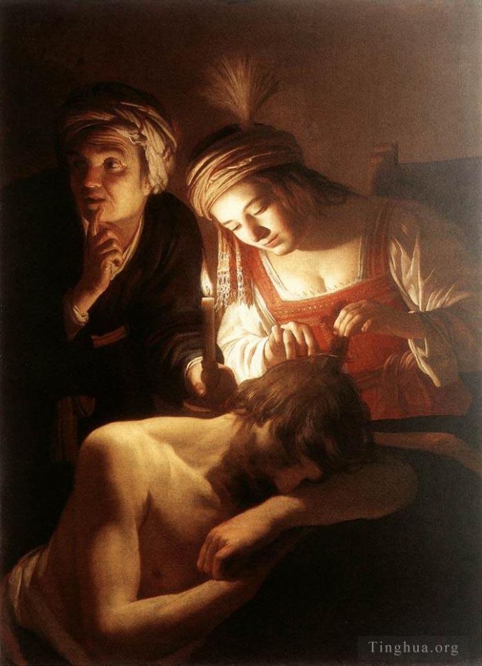 Gerard van Honthorst Peinture à l'huile - Samson et Dalila