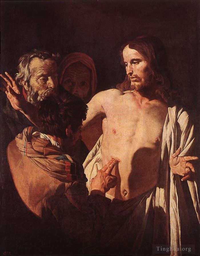 Gerard van Honthorst Peinture à l'huile - L'incrédulité de saint Thomas