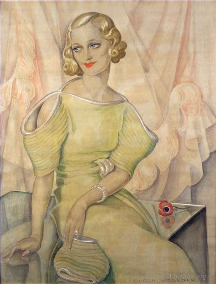 Gerda Wegener Peinture à l'huile - Fille danoise Eva Heramb