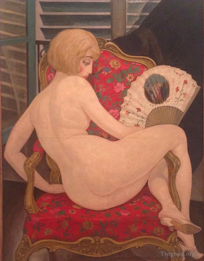 Gerda Wegener Peinture à l'huile - Fille danoise Lili dans un fauteuil