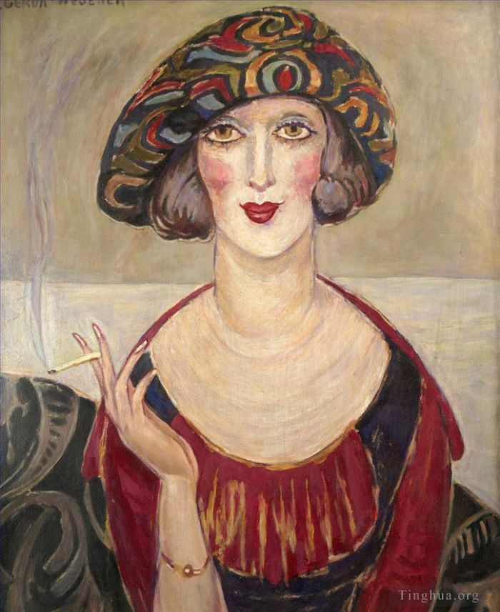 Gerda Wegener Peinture à l'huile - Portrait de fumer