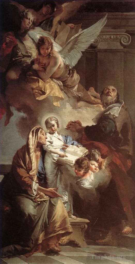 Giovanni Battista Tiepolo Peinture à l'huile - Éducation de la Vierge
