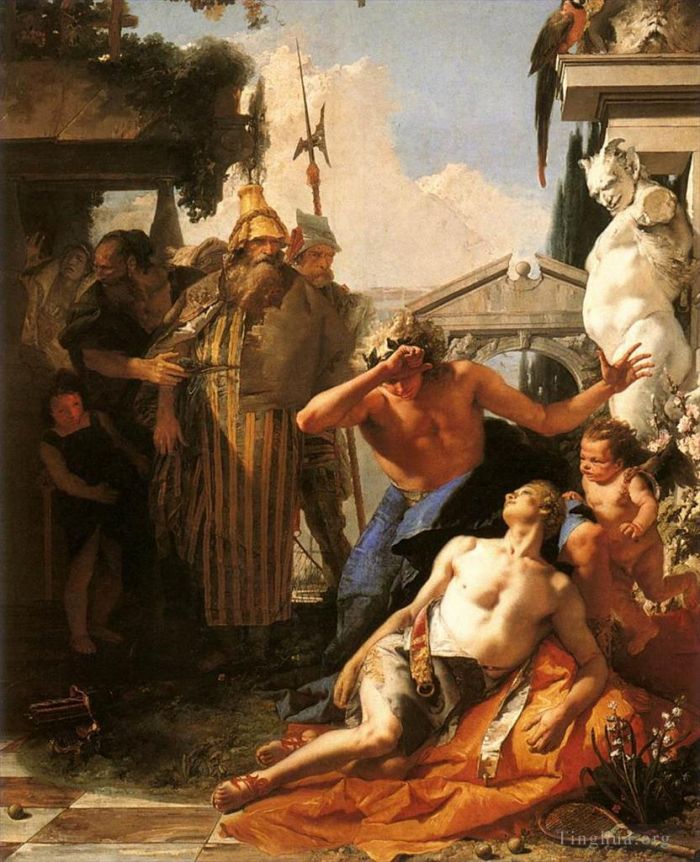 Giovanni Battista Tiepolo Peinture à l'huile - La mort de Jacinthe
