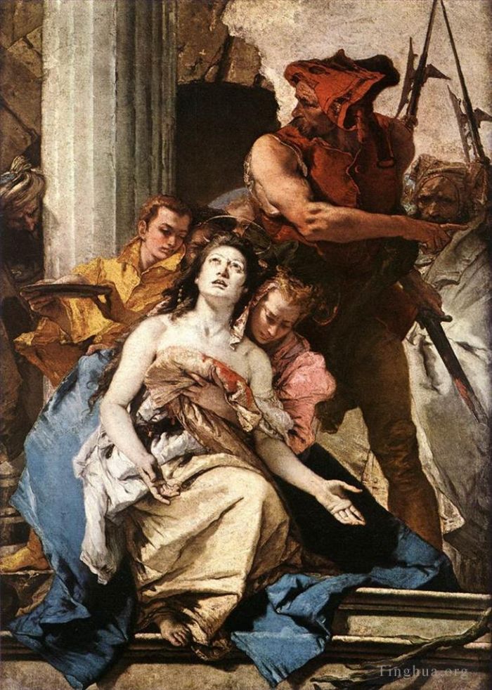 Giovanni Battista Tiepolo Peinture à l'huile - Le Martyre de Sainte Agathe