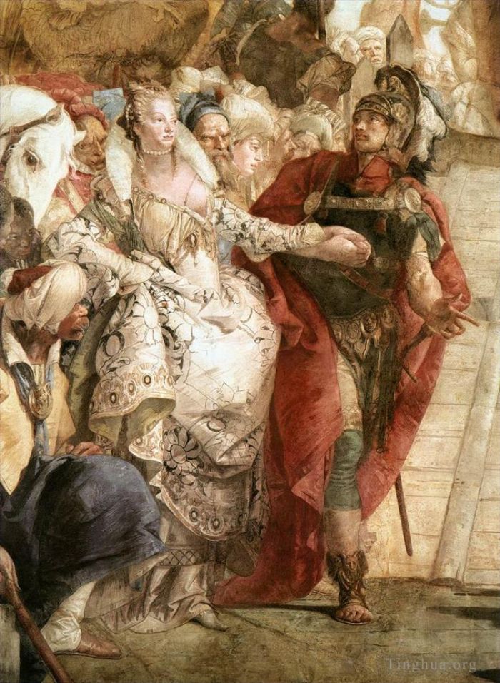 Giovanni Battista Tiepolo Types de peintures - Palazzo Labia La rencontre d'Antoine et Cléopâtre détail1