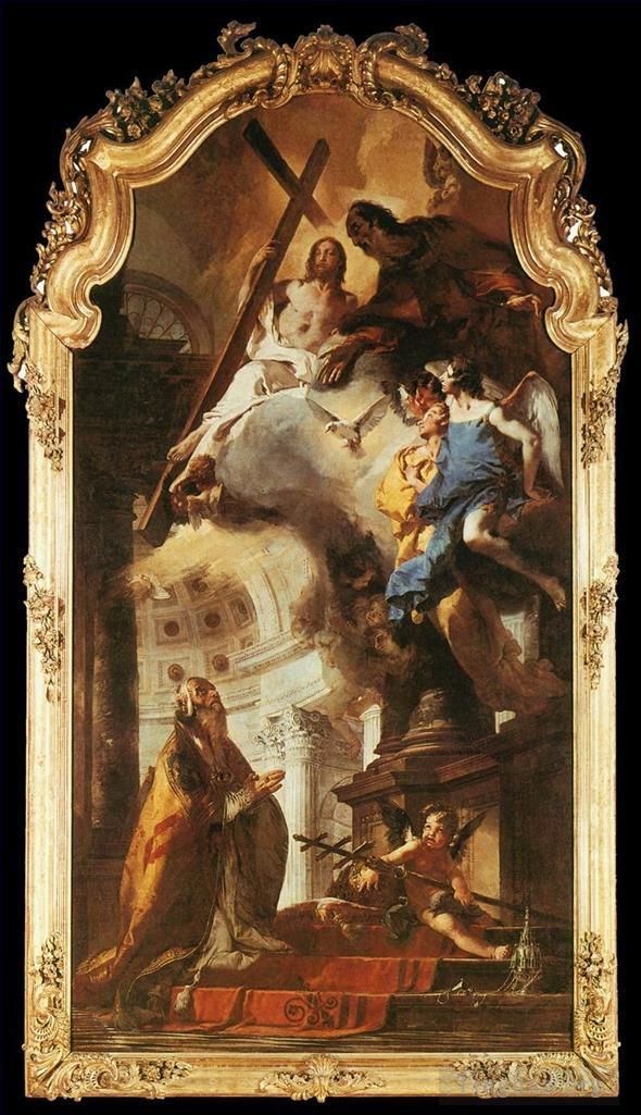 Giovanni Battista Tiepolo Types de peintures - Le pape Saint Clément adorant la Trinité