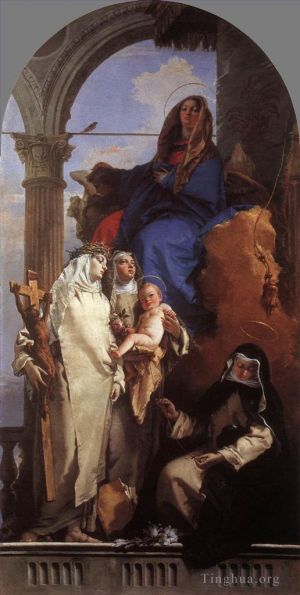Giovanni Battista Tiepolo œuvres - La Vierge apparaissant aux saints dominicains