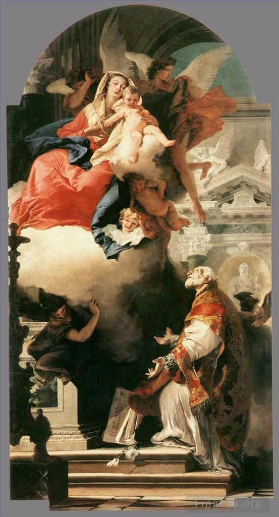 Giovanni Battista Tiepolo Types de peintures - La Vierge apparaissant à saint Philippe Néri