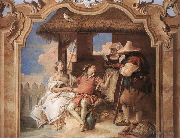 Giovanni Battista Tiepolo Types de peintures - Villa Valmarana Angélique et Medoro avec les bergers