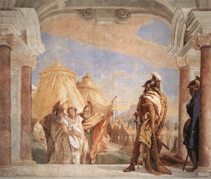 Giovanni Battista Tiepolo Types de peintures - Villa Valmarana Eurybates et Talthybios conduisent Briseis à Agamemmon