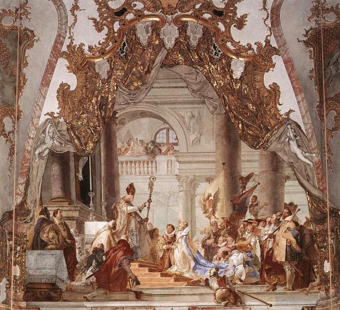 Giovanni Battista Tiepolo Types de peintures - Würzburg Le mariage de l'empereur Frédéric Barberousse avec Béatrice de Bourgogne