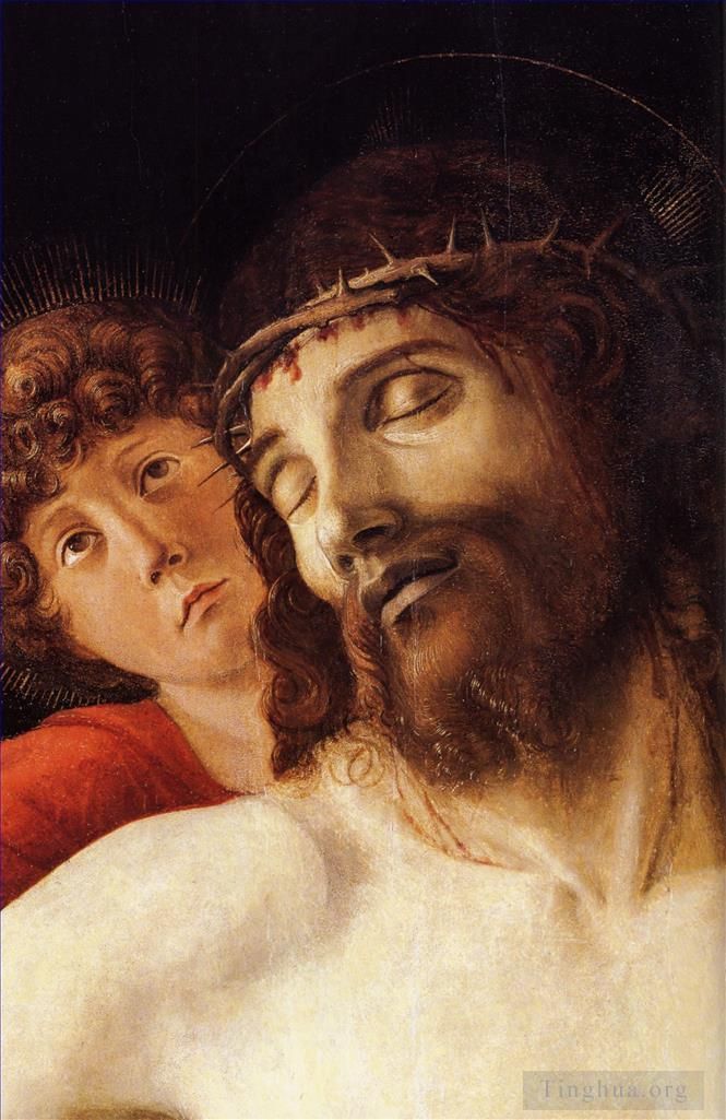 Giovanni Bellini Peinture à l'huile - Le Christ mort soutenu par deux anges dt1
