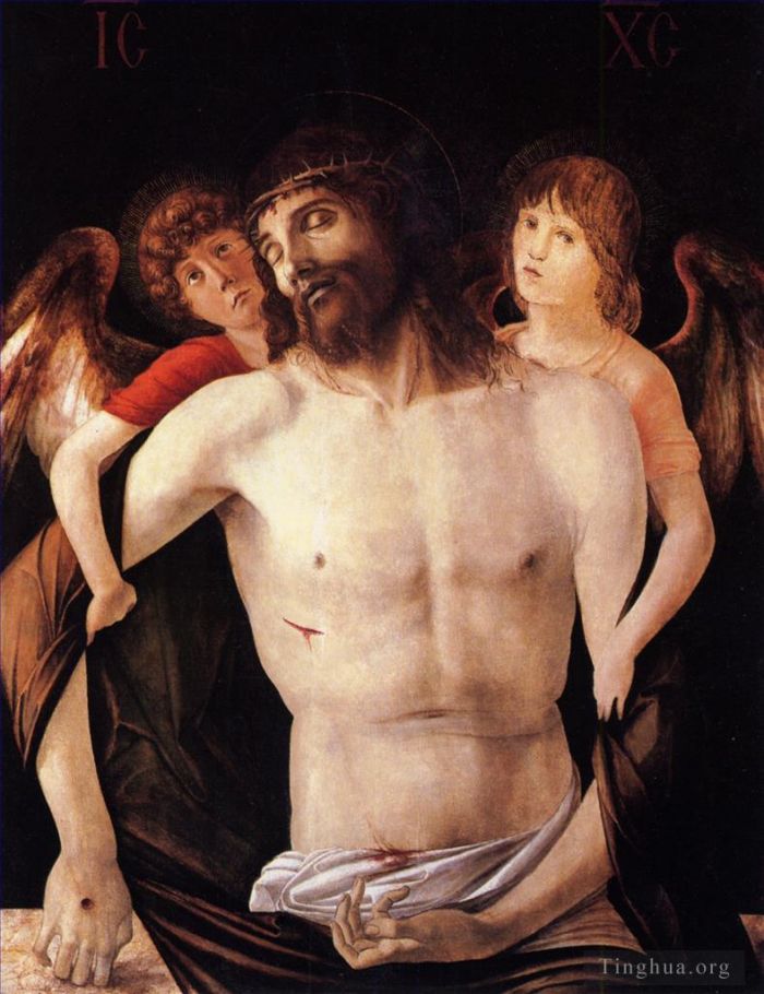 Giovanni Bellini Peinture à l'huile - Le Christ mort soutenu par deux anges