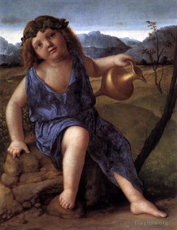 Giovanni Bellini Peinture à l'huile - Le jeune Bacchus