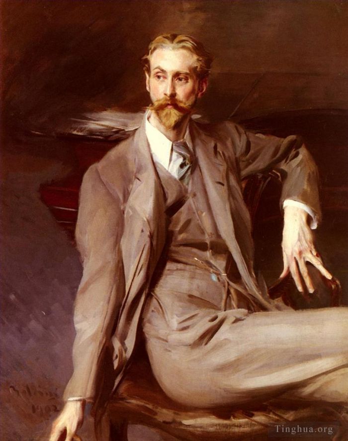 Giovanni Boldini Peinture à l'huile - Portrait de l'artiste Lawrence Alexander Harrison