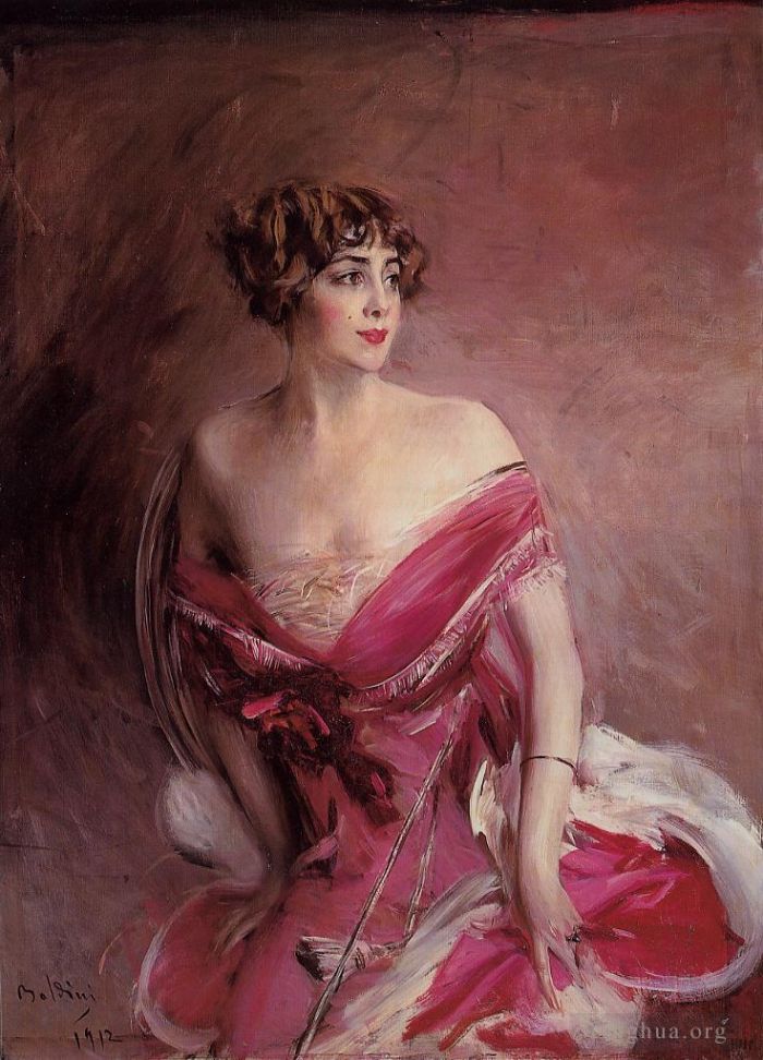 Giovanni Boldini Peinture à l'huile - Portrait de Mlle de GillespieLa Dame de Biarritz