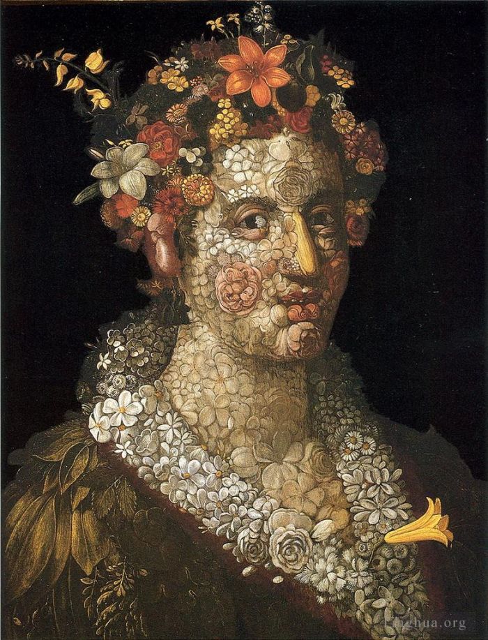 Giuseppe Arcimboldo Peinture à l'huile - Femme florale