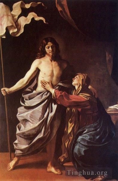 Guercino Peinture à l'huile - Apparition du Christ à la Vierge