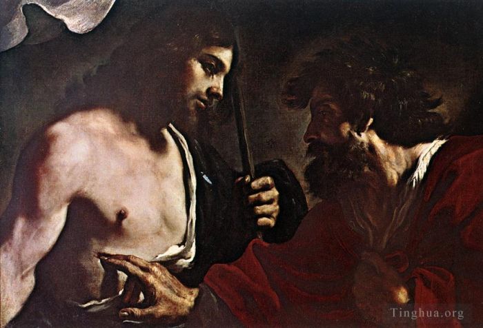 Guercino Peinture à l'huile - Thomas qui doute
