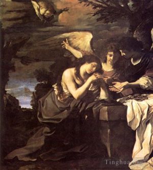 Guercino œuvres - Madeleine et deux anges