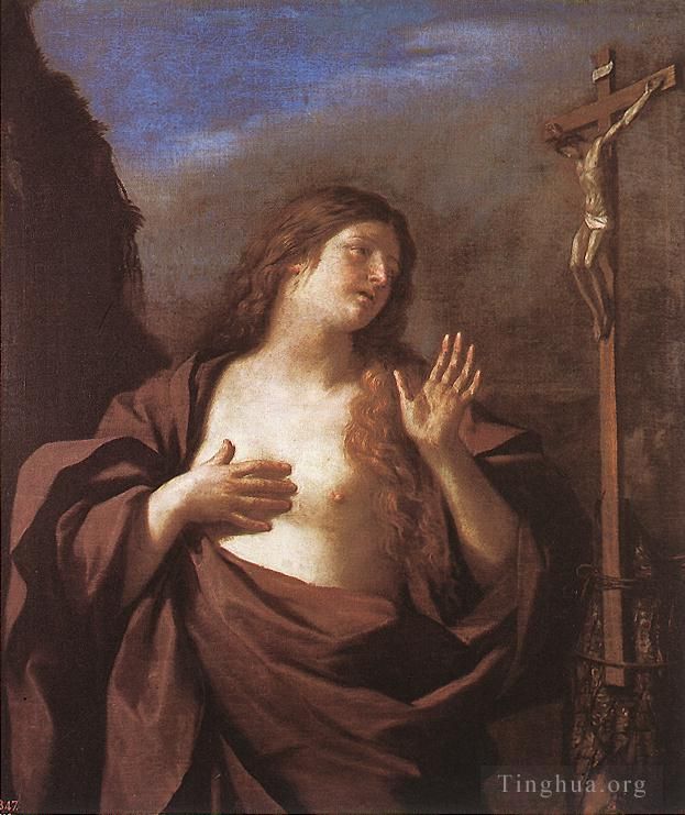 Guercino Peinture à l'huile - Marie-Madeleine en pénitence