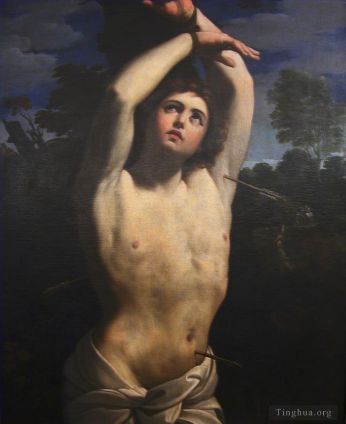 Guercino Peinture à l'huile - Reni Guido Saint Sébastien dt1